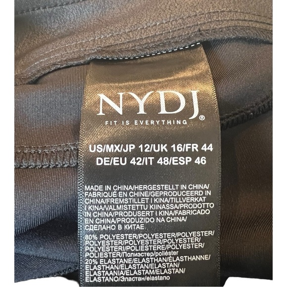 NYDJ Longline Sclupt-Her Side Slit Jet Black Lift Tuck Technology Shorts Pants - Picture 6 of 15